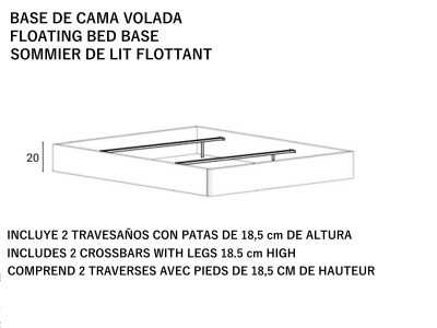 Complete designer bed with XXL headboard and 1 drawer bedside tables - ABÉLARD