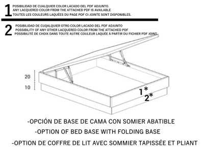 Lit complet en noyer américain lamellé, éclairage LED et sommier flottant - BERGEN