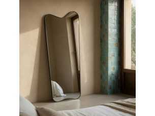 Floor mirror with aluminium frame - LUX NEGRO