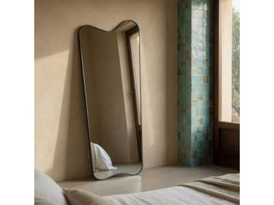 Floor mirror with aluminium frame - LUX NEGRO