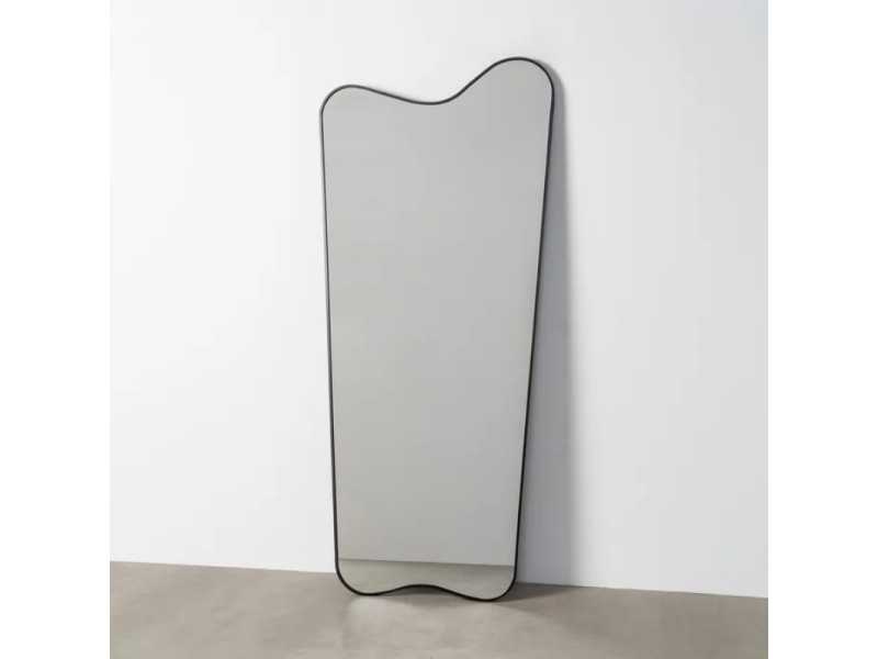 Floor mirror with aluminium frame - LUX NEGRO
