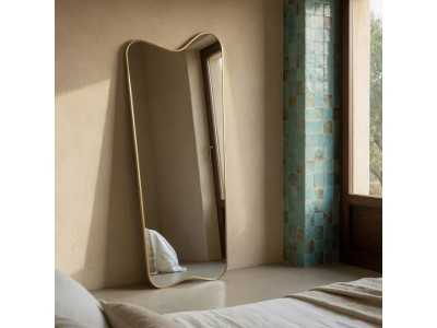 Floor mirror with aluminium frame - LUX ORO