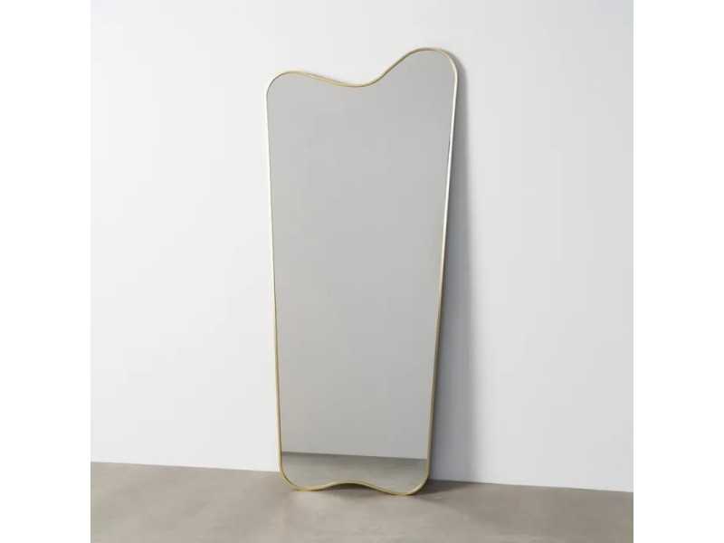 Miroir sur pied avec cadre en aluminium - LUX ORO
