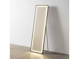 Espejo vestidor con marco de aluminio y luz led - CHARLOTTE