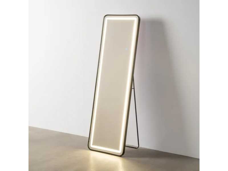 Espejo vestidor con marco de aluminio y luz led - CHARLOTTE