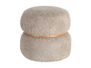 Upholstered designer pouff - LUX TAUPE 2