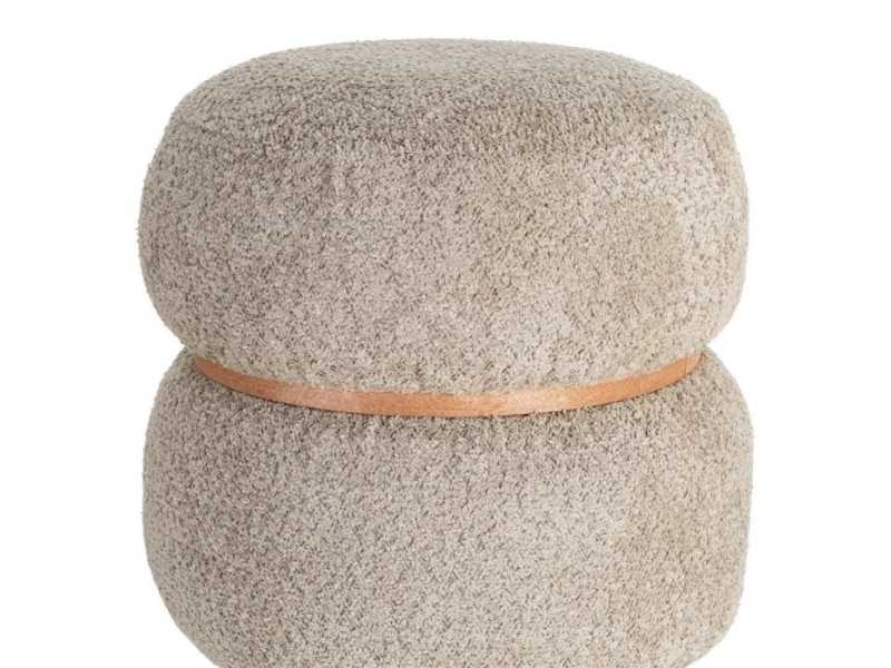 Pouf de diseño tapizado - LUX TAUPE