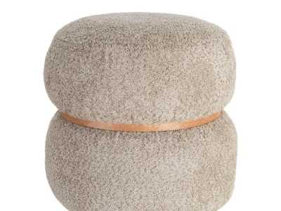 Pouf design tapissé - LUX TAUPE