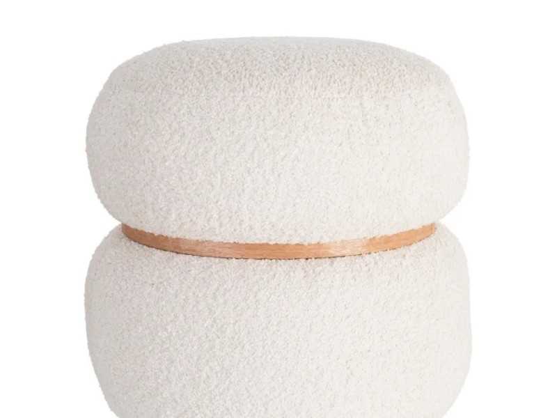 Pouf design tapissé - LUX CREMA