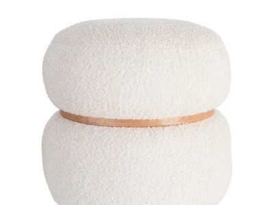 Pouf de diseño tapizado - LUX CREMA