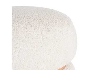 Upholstered designer pouff - LUX CREMA