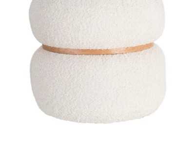 Upholstered designer pouff - LUX CREMA