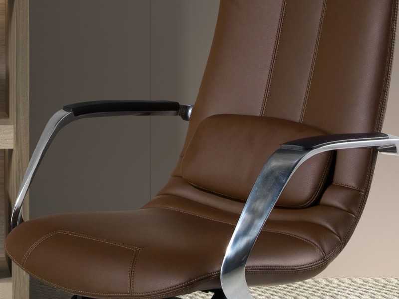 Designer swivel office chair - PARIS MARRÓN