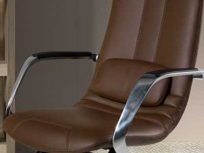 Designer swivel office chair - PARIS MARRÓN
