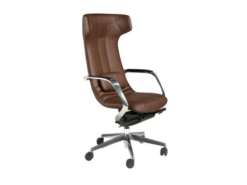 Designer swivel office chair - PARIS MARRÓN
