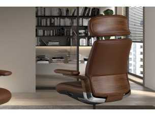 Fauteuil de bureau pivotant design - ABIGAIL MARRÓN 2