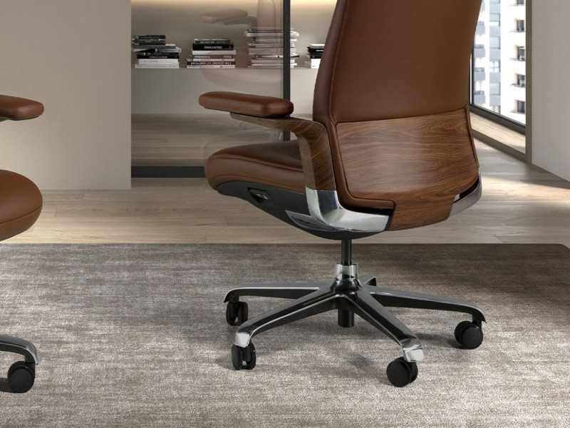 Fauteuil de bureau pivotant design - ABIGAIL MARRÓN