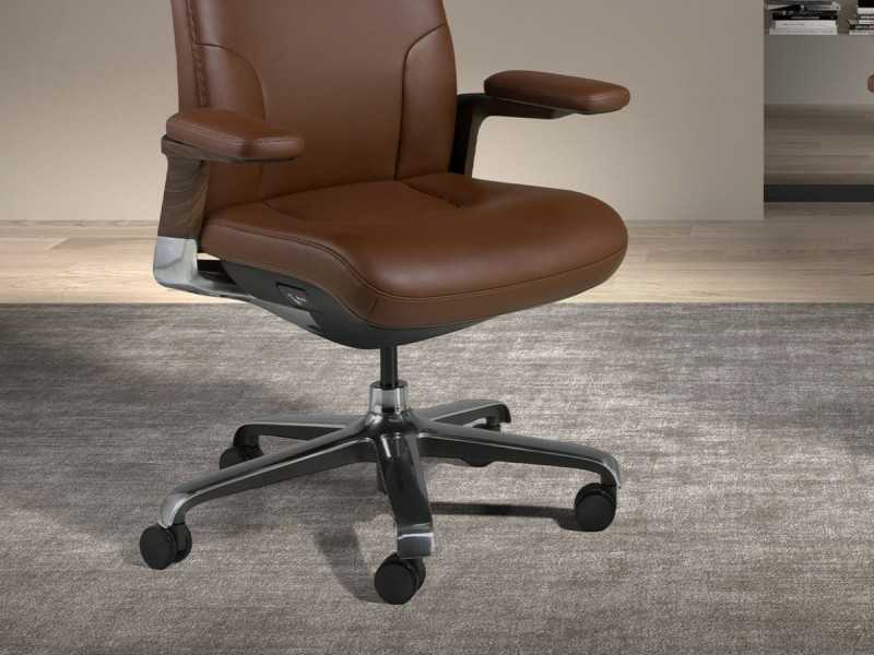 Fauteuil de bureau pivotant design - ABIGAIL MARRÓN