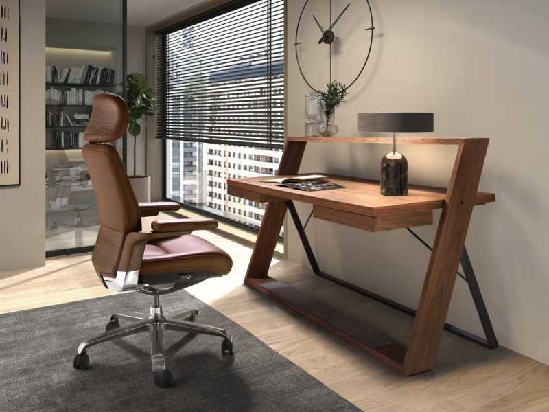 Designer swivel office chair - ABIGAIL MARRÓN