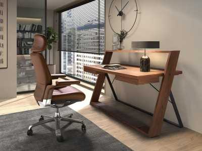Designer swivel office chair - ABIGAIL MARRÓN