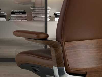 Designer swivel office chair - ABIGAIL MARRÓN