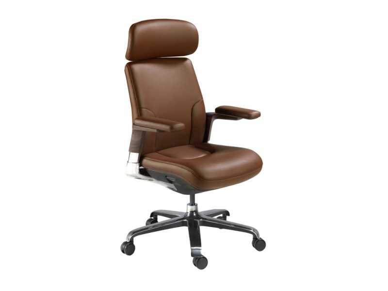 Fauteuil de bureau pivotant design - ABIGAIL MARRÓN