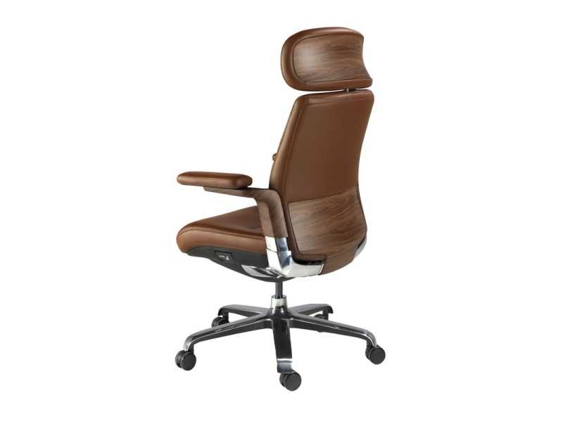 Fauteuil de bureau pivotant design - ABIGAIL MARRÓN