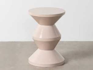 Lacquered designer side table - ALPHA CRÈME