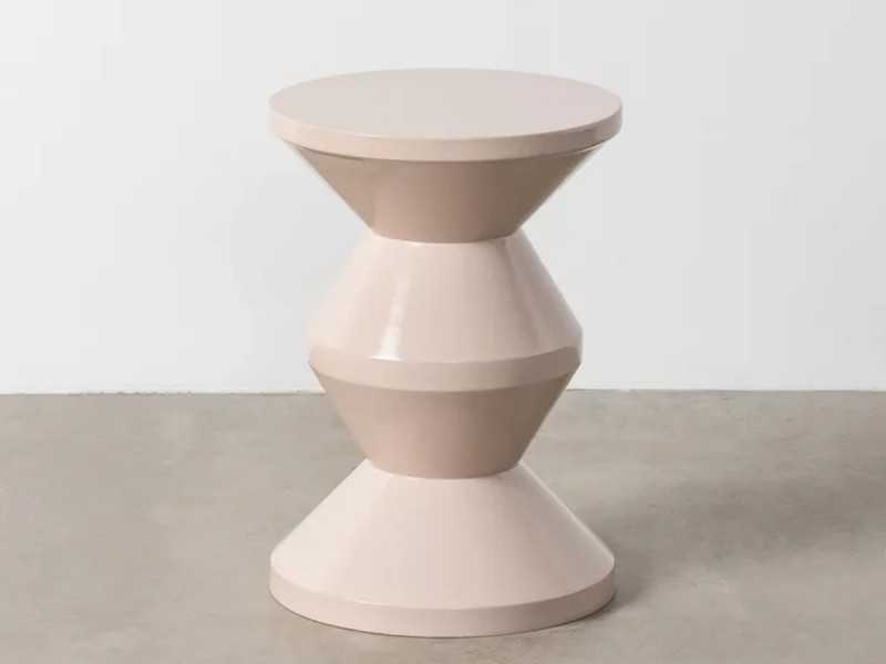 Lacquered designer side table - ALPHA CRÈME