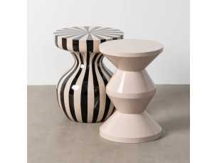 Lacquered designer side table - ALPHA CRÈME 2