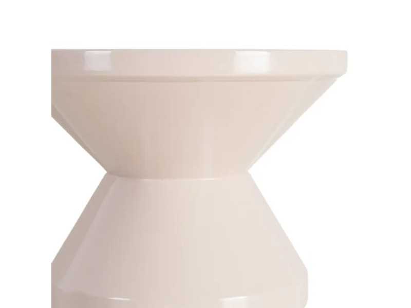 Lacquered designer side table - ALPHA CRÈME