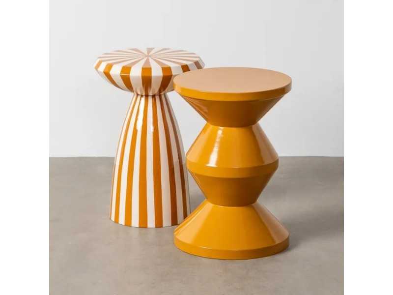 Lacquered designer side table - ALPHA MOUTARDE