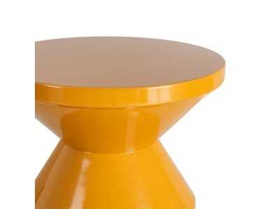 Lacquered designer side table - ALPHA MOUTARDE