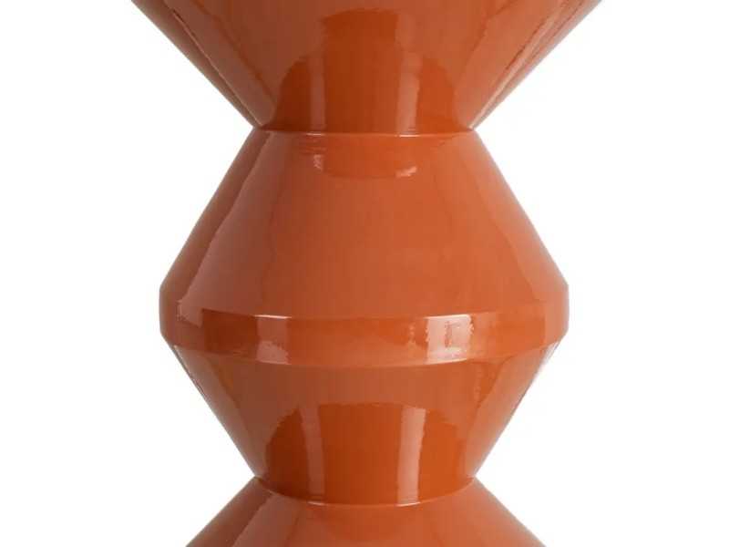 Lacquered designer side table - ALPHA TERRACOTTA