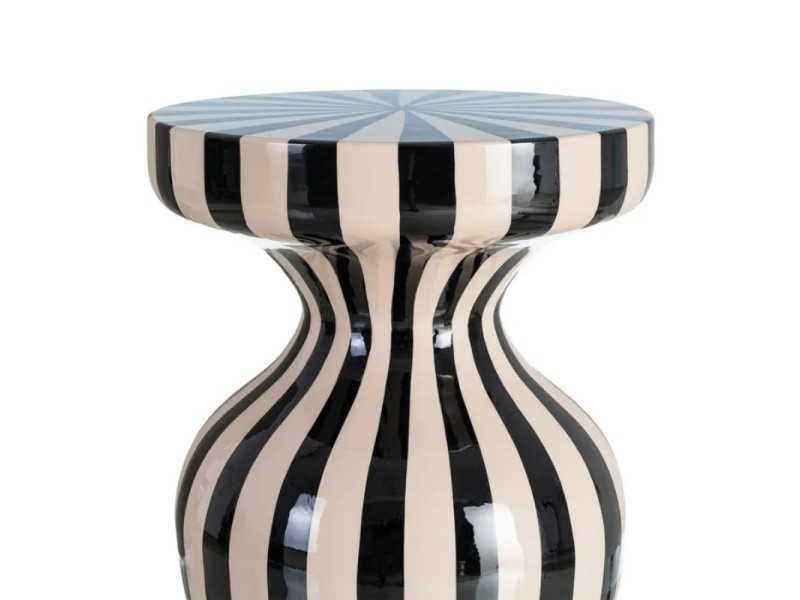 Table d'appoint laquée design - BÊTA RAYÉ