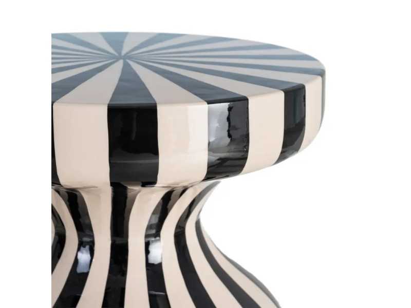 Table d'appoint laquée design - BÊTA RAYÉ