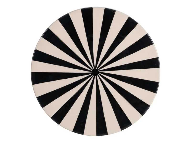 Lacquered designer side table - BÊTA RAYÉ