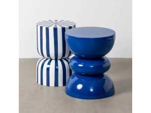 Lacquered designer side table - EPSILON BLEU 2