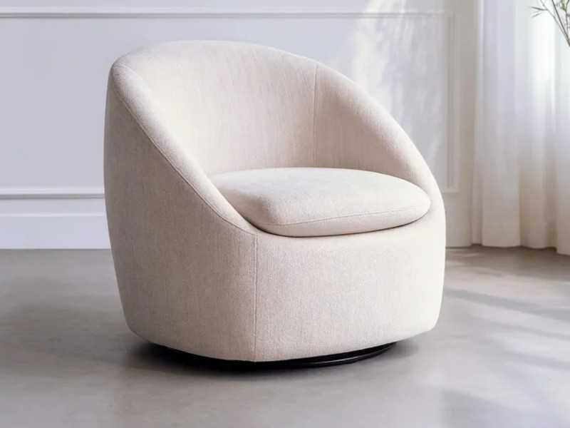 Modern design swivel chair - ADO BEIGE
