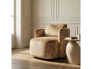 Modern design swivel chair - AIKO BEIGE 2