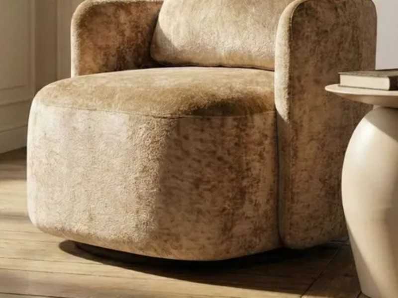 Sillón giratorio de diseño moderno - AIKO BEIGE