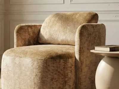 Modern design swivel chair - AIKO BEIGE