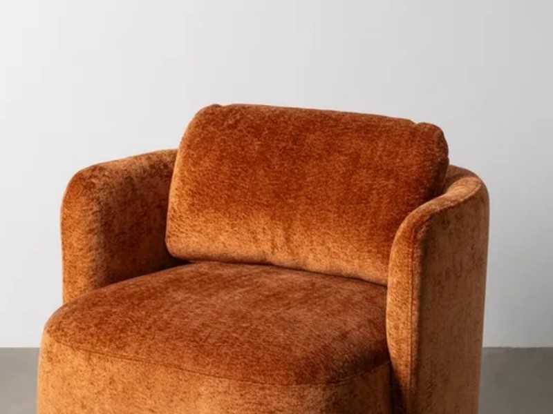 Fauteuil pivotant au design moderne - AIKO TERRACOTA