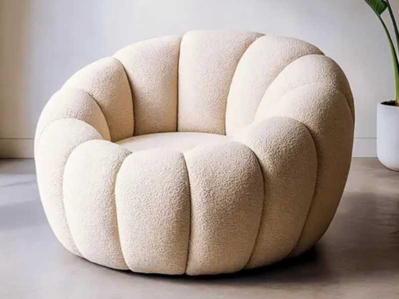 Modern design armchair - BULLES BEIGE