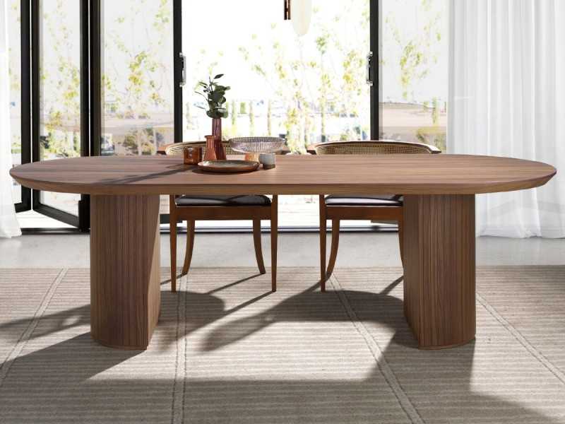 Oval dining table in walnut - BRIGHTON
