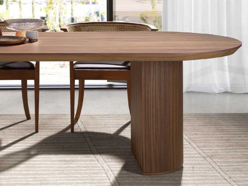 Mesa de comedor ovalada en nogal - BRIGHTON