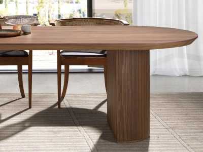 Mesa de comedor ovalada en nogal - BRIGHTON