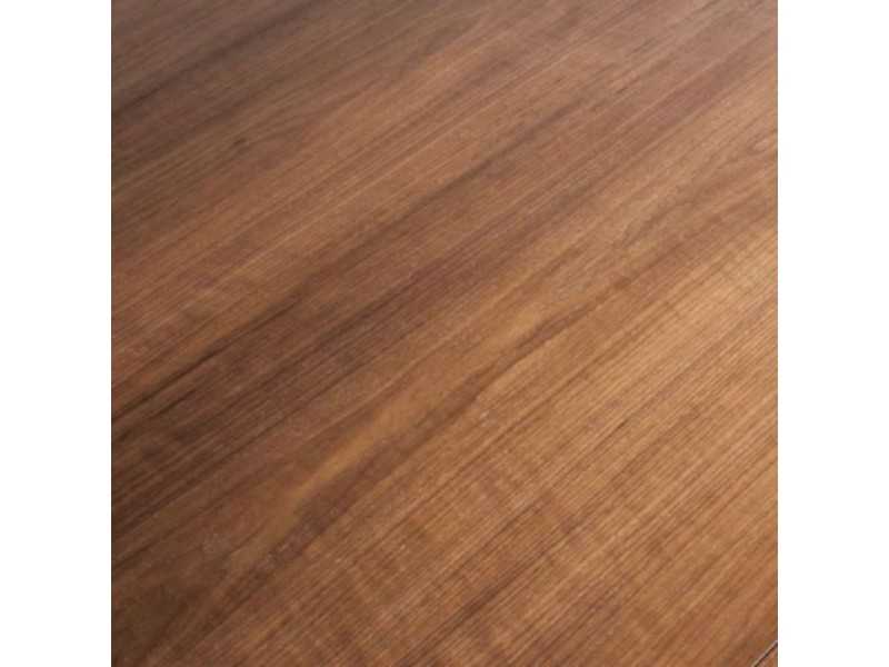 Table à manger ronde extensible avec placage en noyer - GRETA