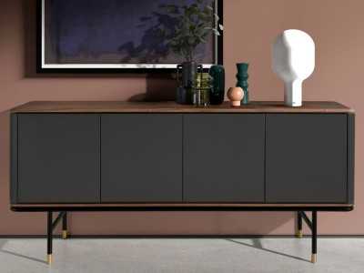 Design sideboard with walnut wood and lacquered - ANEESA