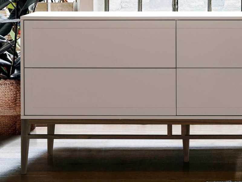 Buffet laqué avec structure en bois de noyer - ARAN